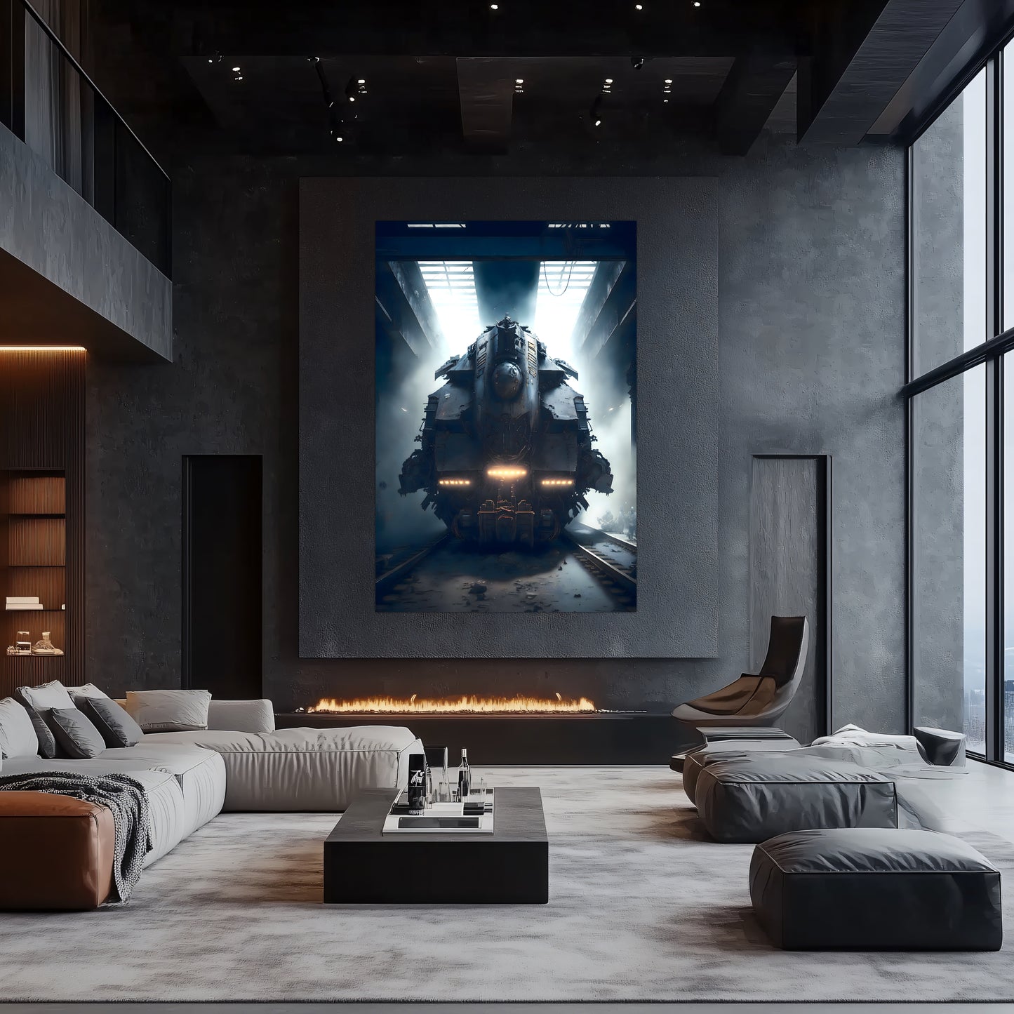 Diesel Train Poster – Aeternum Custos | Awe-Inspiring Wall Art for Sci-Fi & Fantasy Train Enthusiasts | Unique and Exclusive Artwork