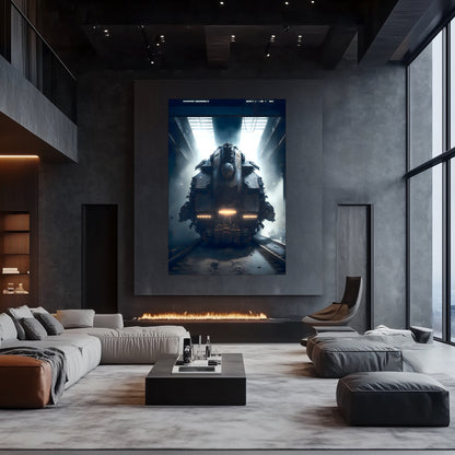 Diesel Train Poster – Aeternum Custos | Awe-Inspiring Wall Art for Sci-Fi & Fantasy Train Enthusiasts | Unique and Exclusive Artwork