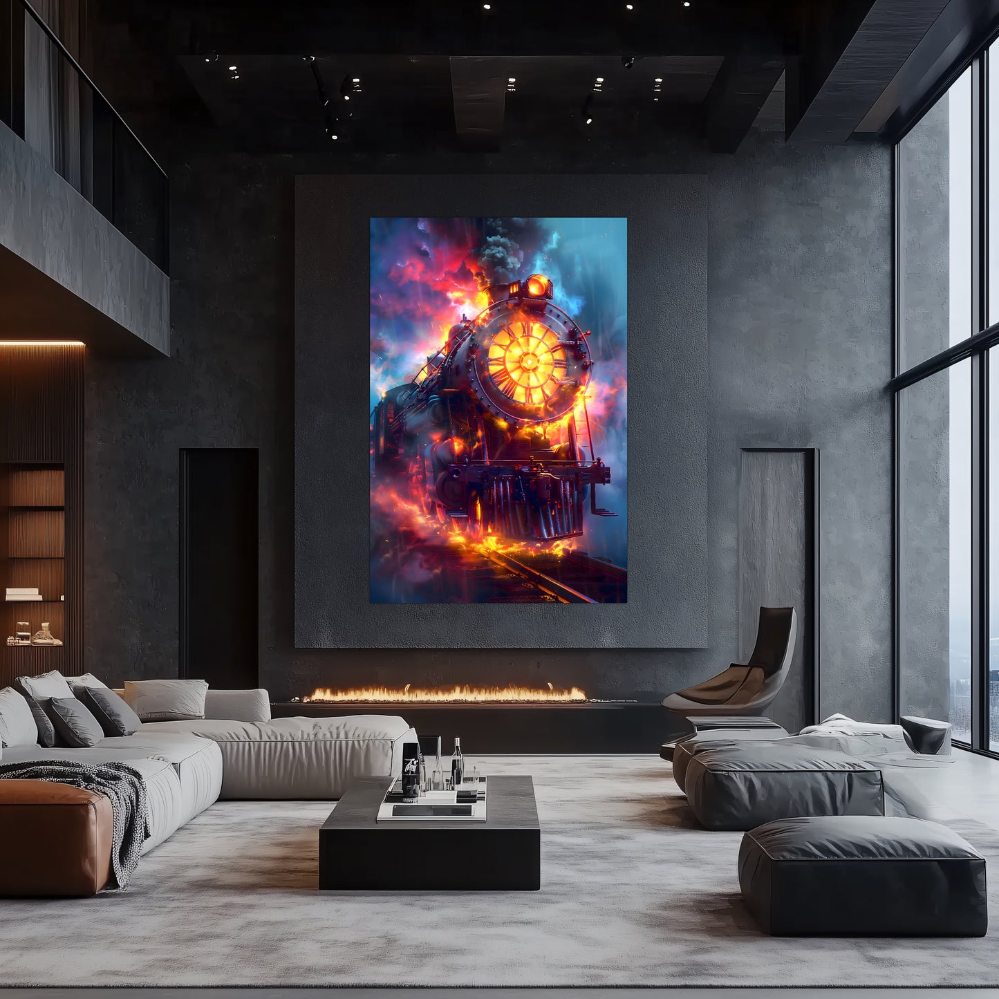 Steampunk Train Poster – Eternal Engine | Awe-Inspiring Wall Art for Sci-Fi & Fantasy Train Enthusiasts | Unique and Exclusive Artwork