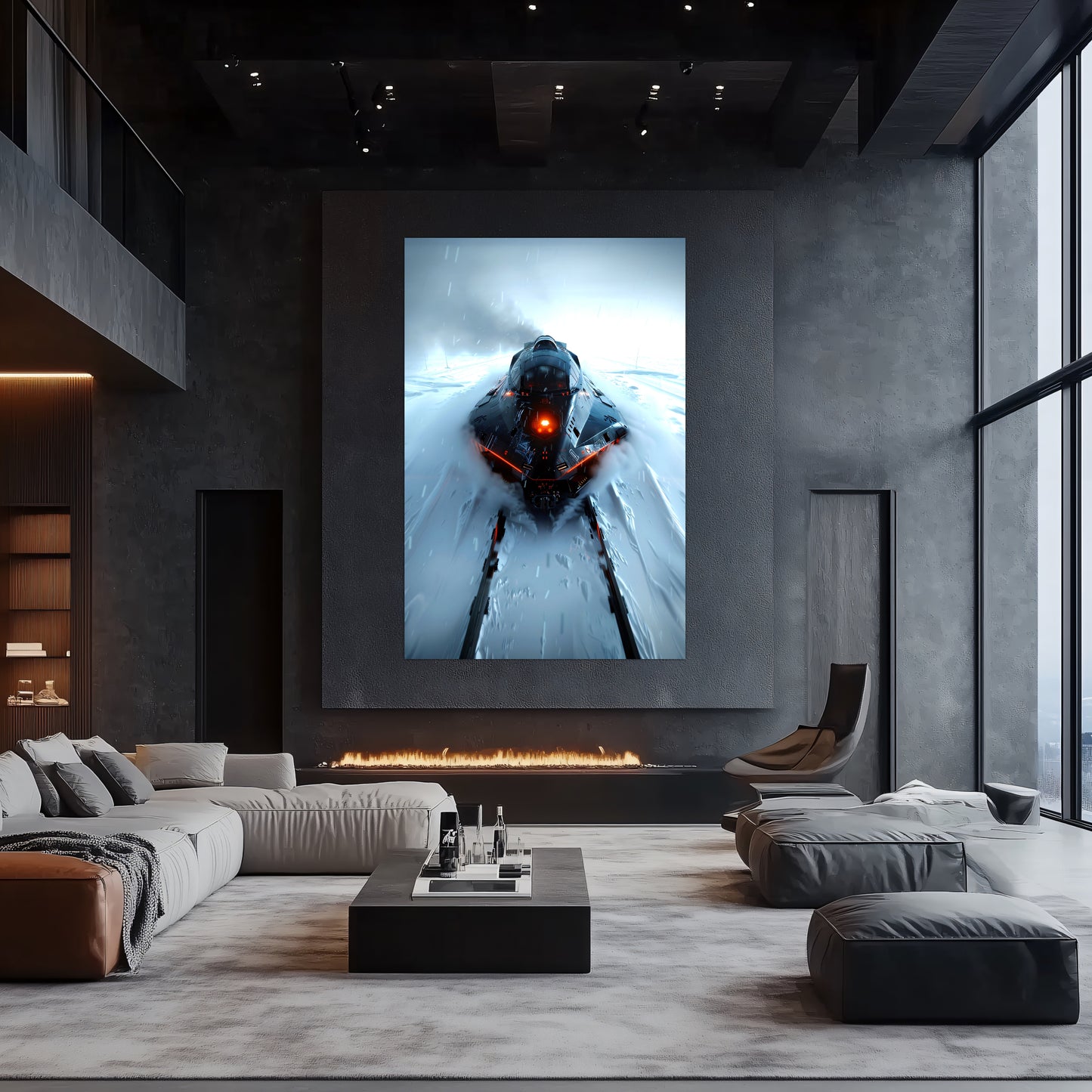 Cyberpunk Train Poster – The Demon's Dagger | Awe-Inspiring Wall Art for Sci-Fi & Fantasy Train Enthusiasts | Unique and Exclusive Artwork
