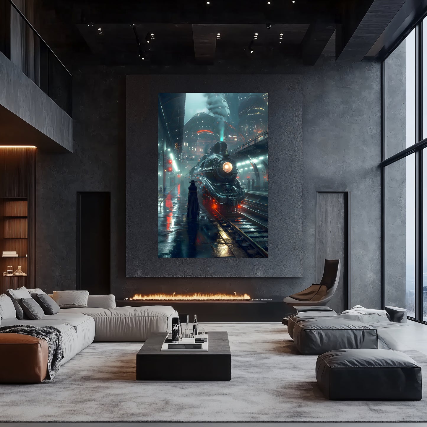 Dystopia Train Poster – Solarwind Express | Awe-Inspiring Wall Art for Sci-Fi & Fantasy Train Enthusiasts | Unique and Exclusive Artwork