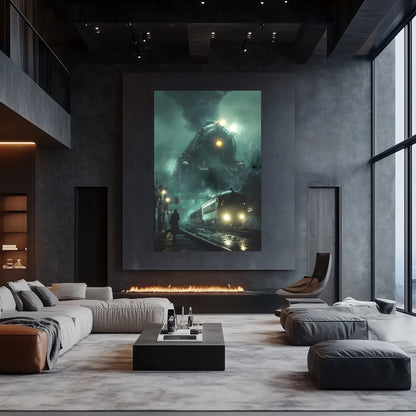 Fantasy Train Poster – Titan Wraith | Awe-Inspiring Wall Art for Sci-Fi & Fantasy Train Enthusiasts | Unique and Exclusive Artwork