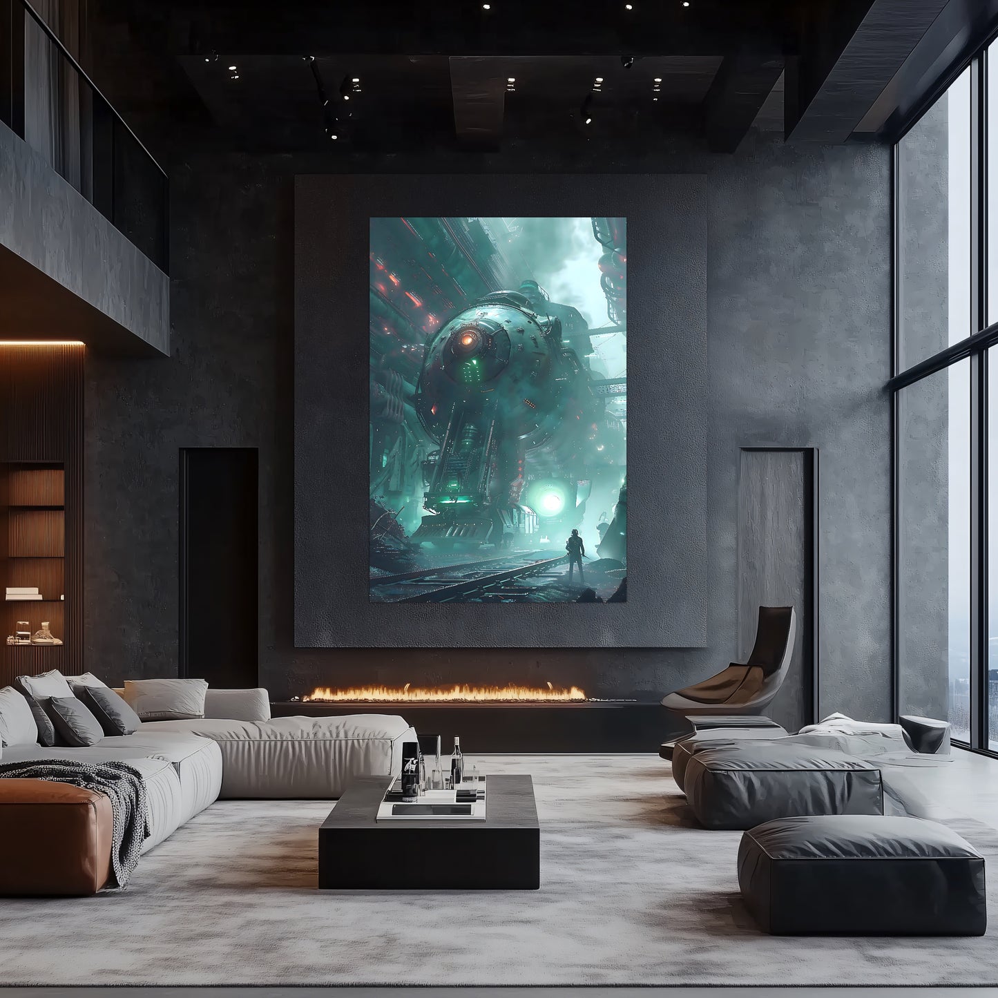Cyberpunk Train Poster – Epitome One | Awe-Inspiring Wall Art for Sci-Fi & Fantasy Train Enthusiasts | Unique and Exclusive Artwork