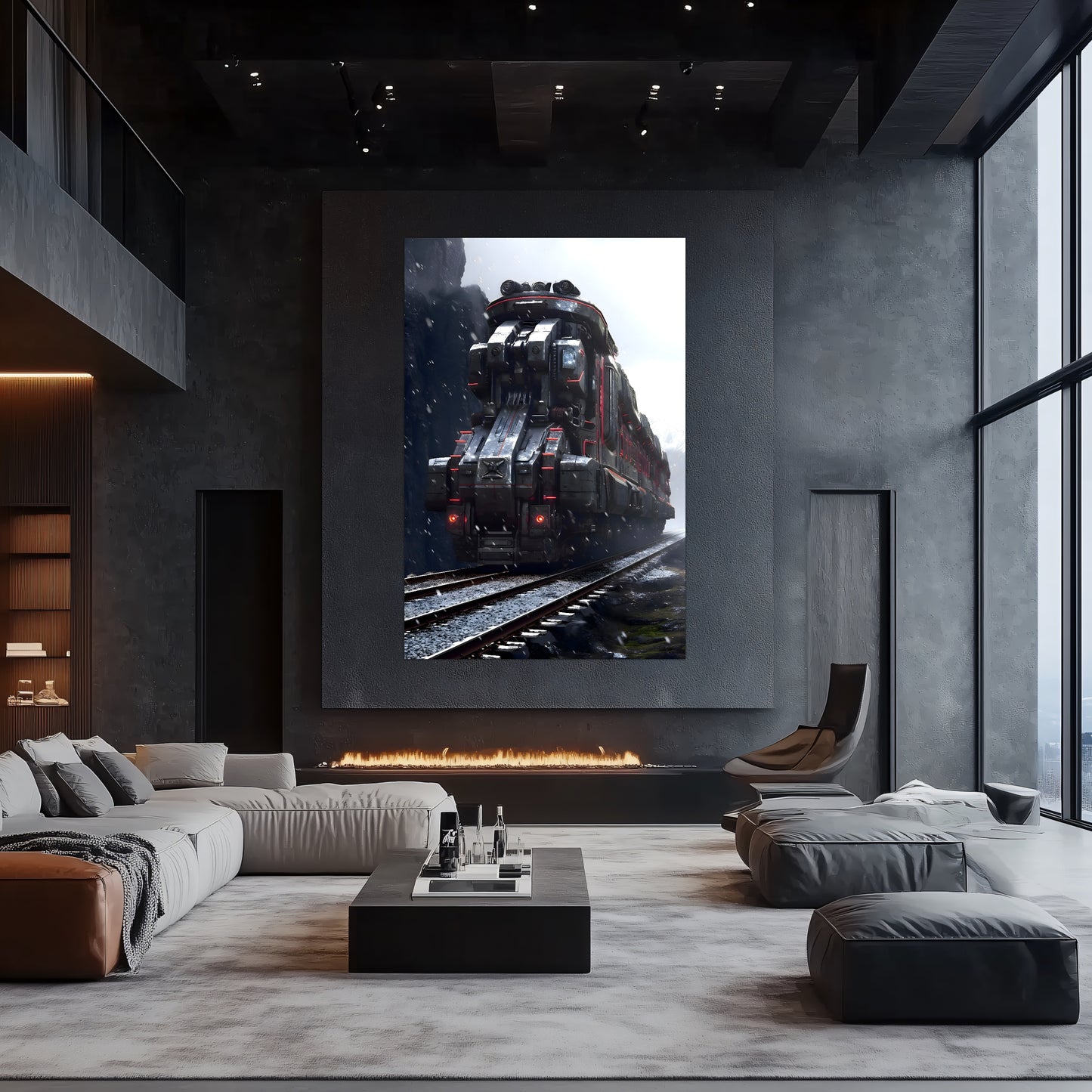 Dystopia Train Poster – Ironridge Bastion | Awe-Inspiring Wall Art for Sci-Fi & Fantasy Train Enthusiasts | Unique and Exclusive Artwork