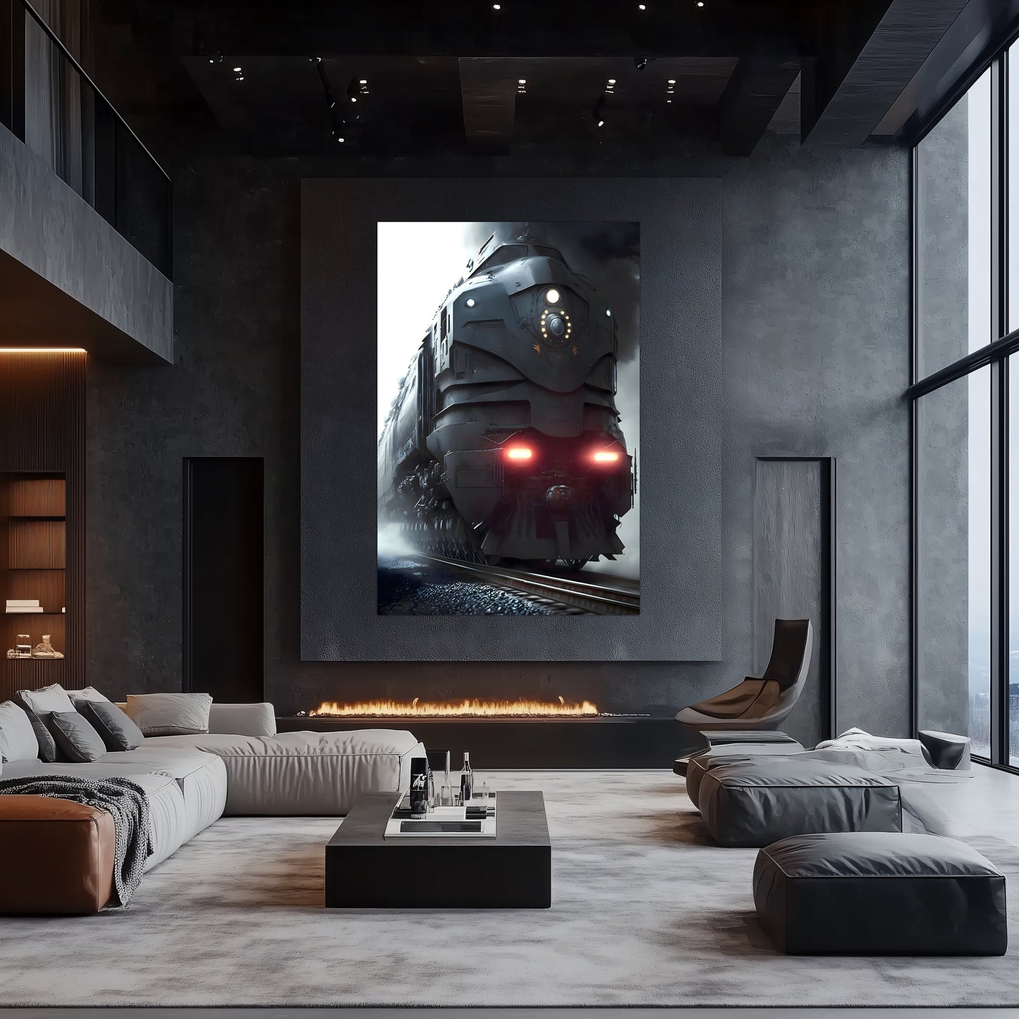Dystopia Train Poster – Grimbringer Thunderclad | Awe-Inspiring Wall Art for Sci-Fi & Fantasy Train Enthusiasts | Unique and Exclusive Artwork