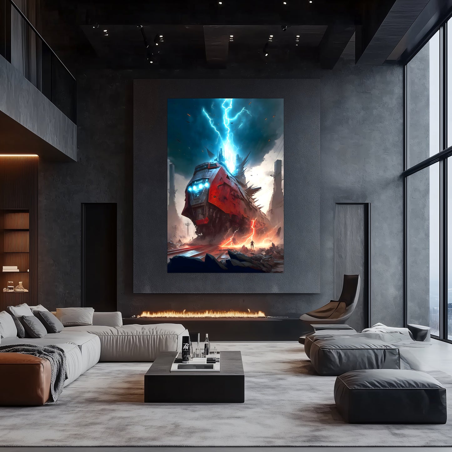 Wasteland Train Poster – Abaddon’s Wrath | Awe-Inspiring Wall Art for Sci-Fi & Fantasy Train Enthusiasts | Unique and Exclusive Artwork