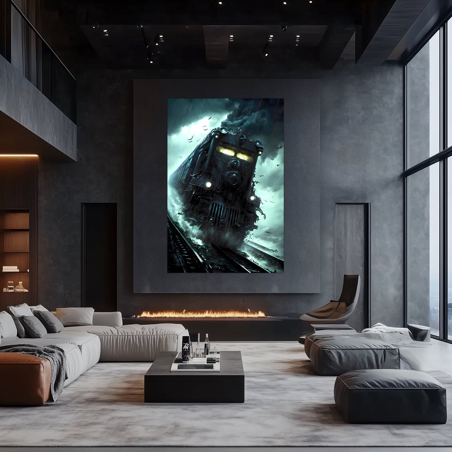 Zombie Train Poster – The Grim Hauler | Awe-Inspiring Wall Art for Sci-Fi & Fantasy Train Enthusiasts | Unique and Exclusive Artwork