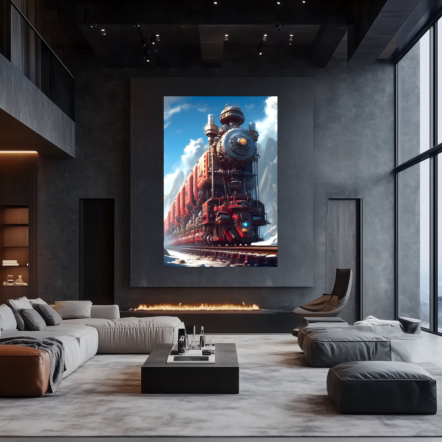 Post-Apocalyptic Train Poster – Colonial Colossus | Awe-Inspiring Wall Art for Sci-Fi & Fantasy Train Enthusiasts | Unique and Exclusive Artwork