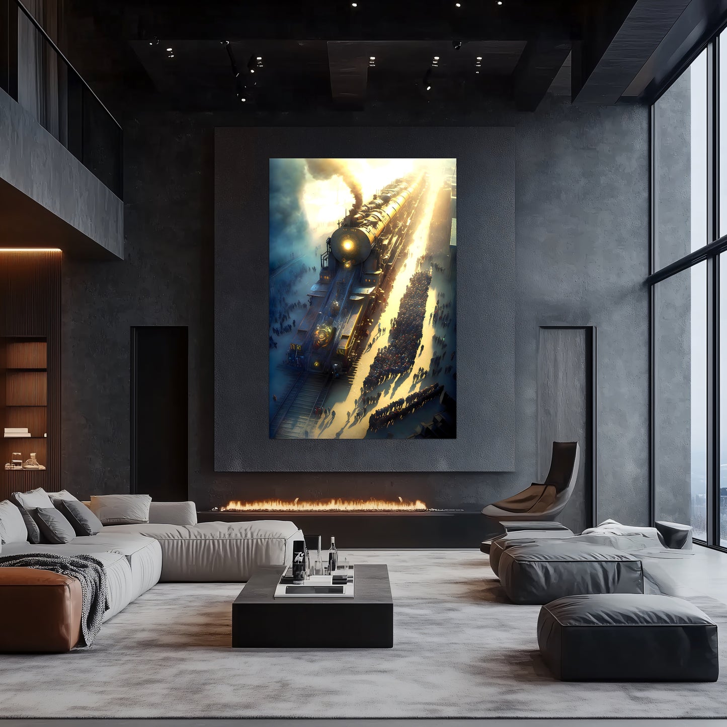 Steampunk Train Poster – Behemoth Boy | Awe-Inspiring Wall Art for Sci-Fi & Fantasy Train Enthusiasts | Unique and Exclusive Artwork