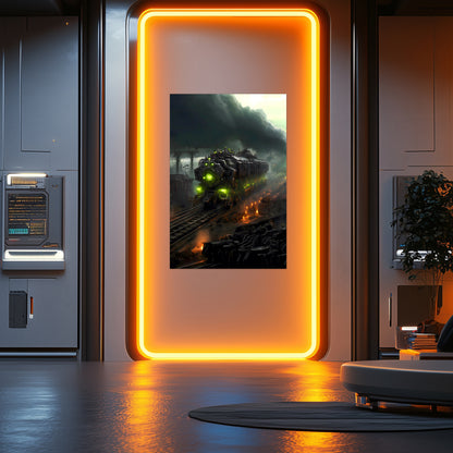Zombie Train Poster – Dreadcrave Collector | Awe-Inspiring Wall Art for Sci-Fi & Fantasy Train Enthusiasts | Unique and Exclusive Artwork