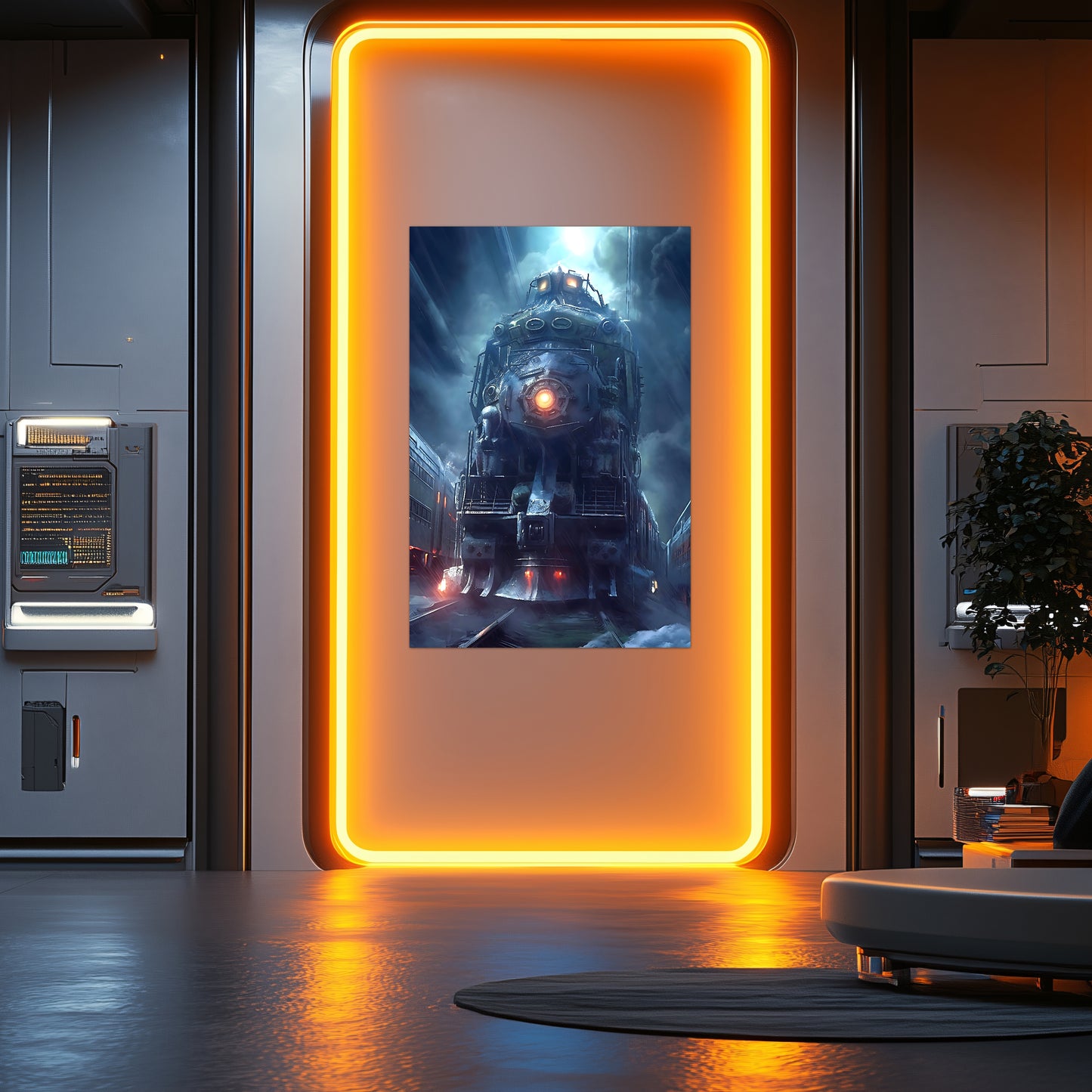 Post-Apocalyptic Train Poster – Winterborn Thunderheart | Awe-Inspiring Wall Art for Sci-Fi & Fantasy Train Enthusiasts | Unique and Exclusive Artwork