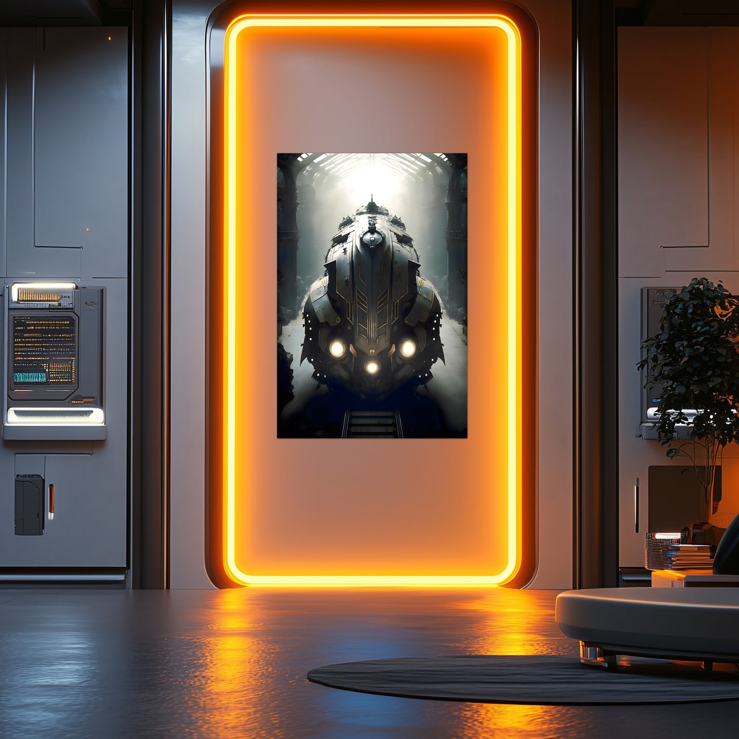 Diesel Train Poster – Chronos Magnus | Awe-Inspiring Wall Art for Sci-Fi & Fantasy Train Enthusiasts | Unique and Exclusive Artwork