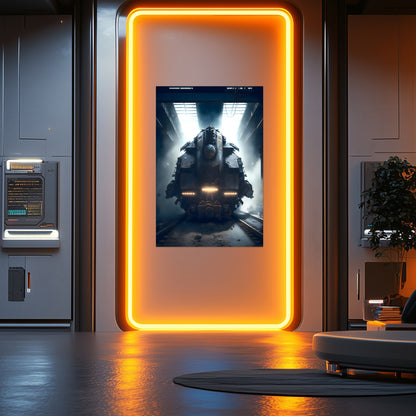 Diesel Train Poster – Aeternum Custos | Awe-Inspiring Wall Art for Sci-Fi & Fantasy Train Enthusiasts | Unique and Exclusive Artwork