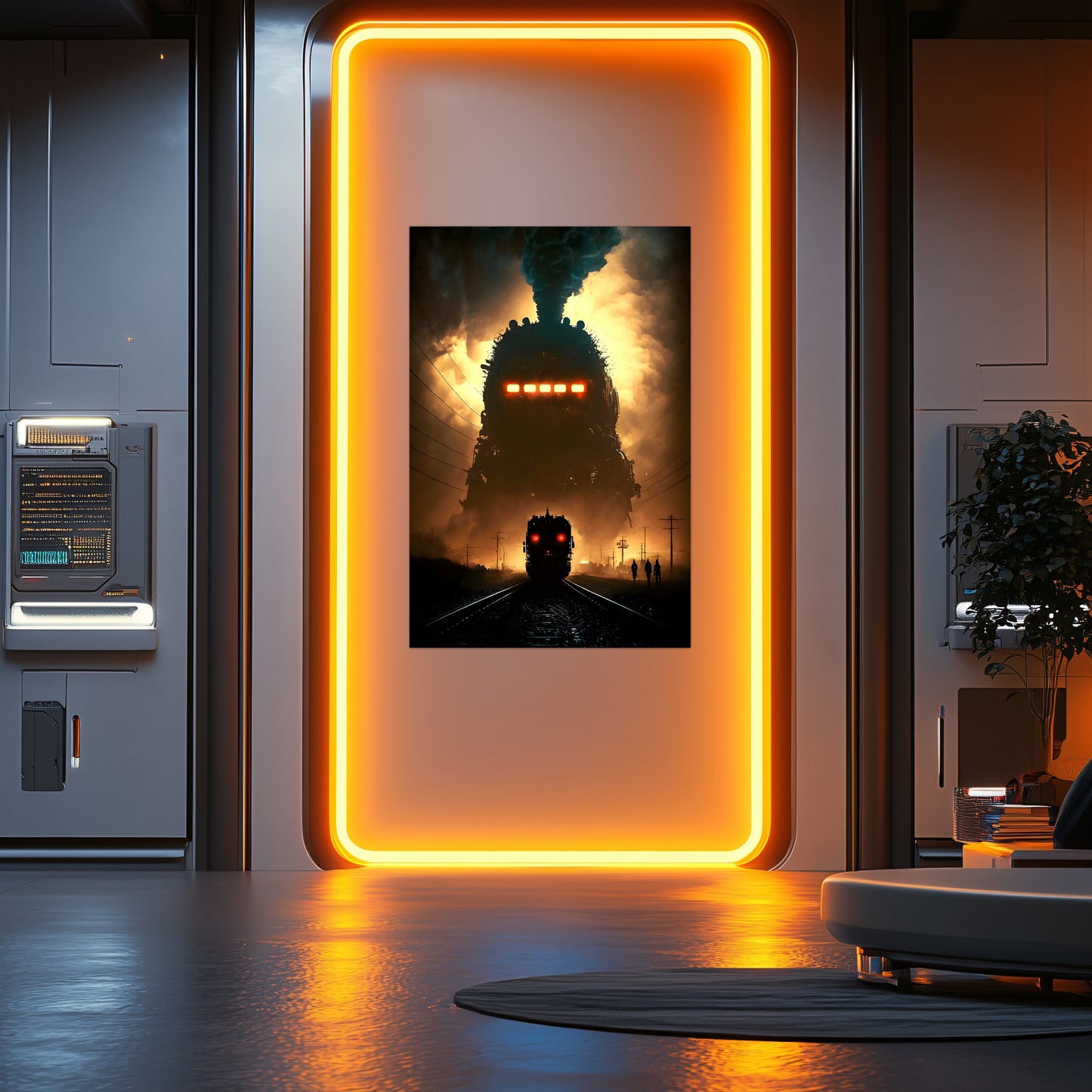 Post-Apocalyptic Train Poster – The Endbringer | Awe-Inspiring Wall Art for Sci-Fi & Fantasy Train Enthusiasts | Unique and Exclusive Artwork