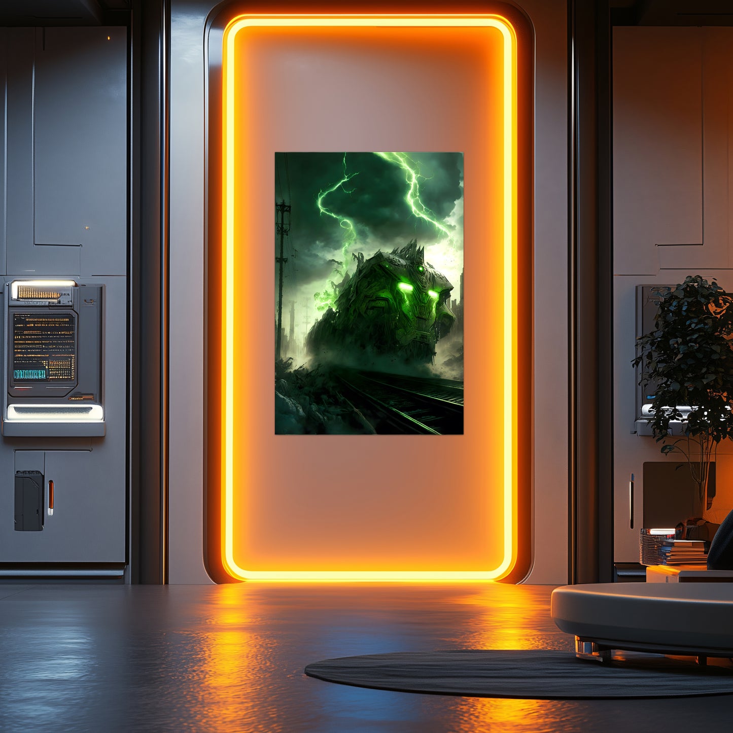 Zombie Train Poster – Wraithstorm Oppressor | Awe-Inspiring Wall Art for Sci-Fi & Fantasy Train Enthusiasts | Unique and Exclusive Artwork