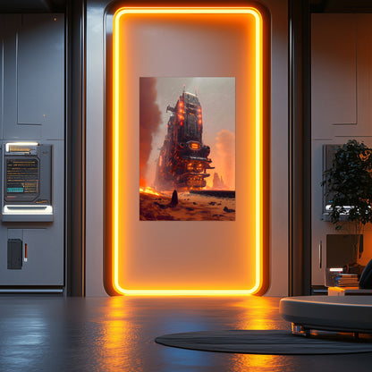 Wasteland Train Poster – Last Nomad | Awe-Inspiring Wall Art for Sci-Fi & Fantasy Train Enthusiasts | Unique and Exclusive Artwork