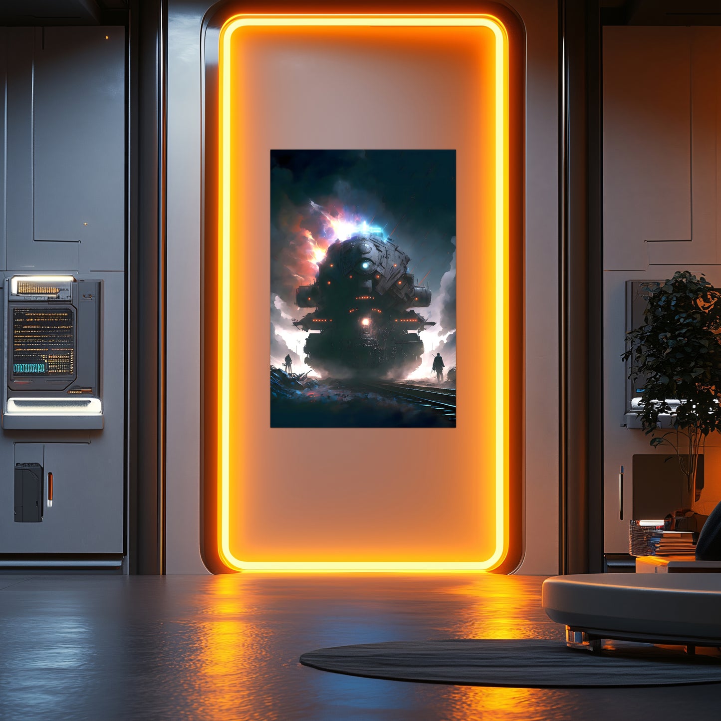 Wasteland Train Poster – The Voidstalker | Awe-Inspiring Wall Art for Sci-Fi & Fantasy Train Enthusiasts | Unique and Exclusive Artwork