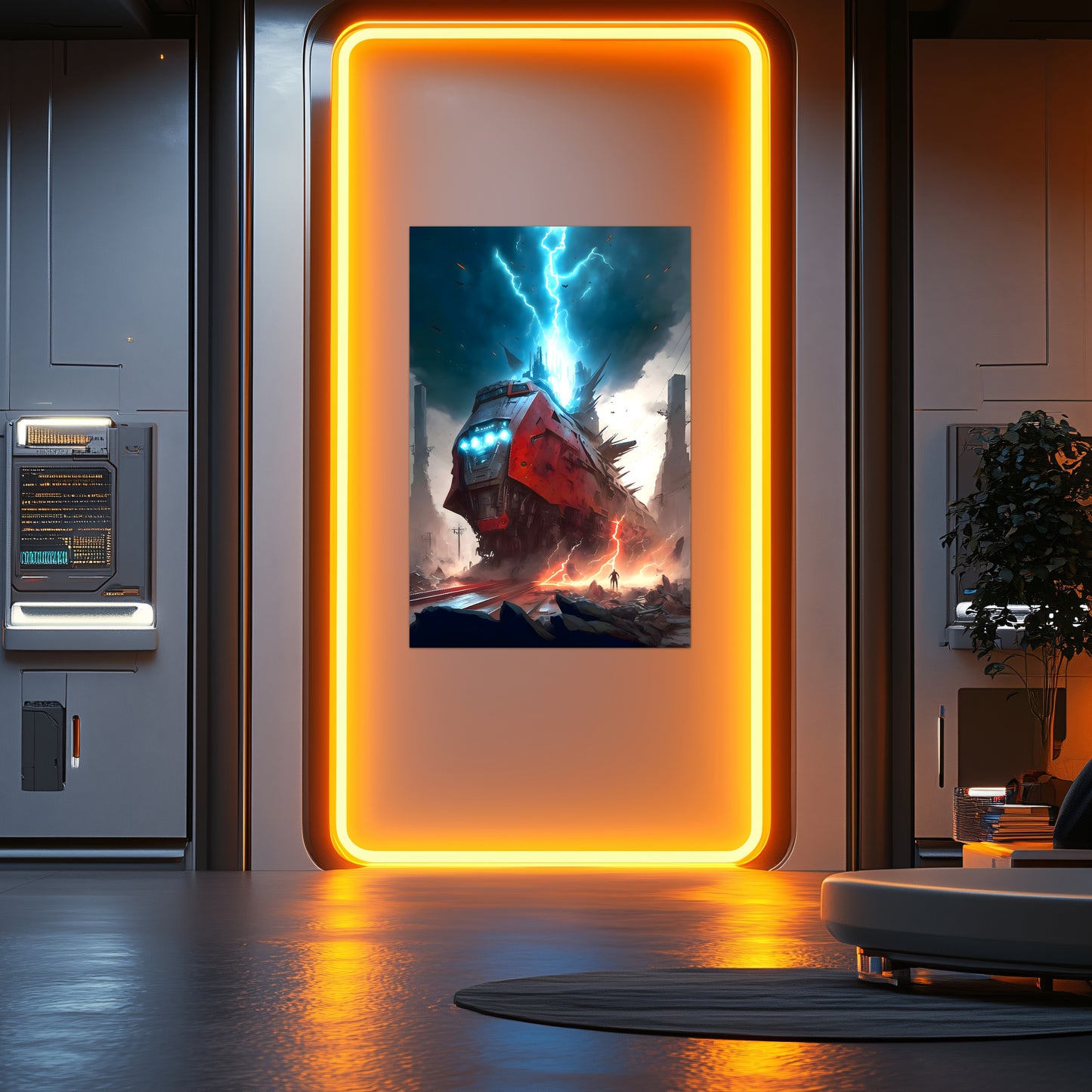 Wasteland Train Poster – Abaddon’s Wrath | Awe-Inspiring Wall Art for Sci-Fi & Fantasy Train Enthusiasts | Unique and Exclusive Artwork