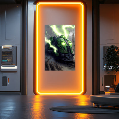Zombie Train Poster – Shadowbane Revenant | Awe-Inspiring Wall Art for Sci-Fi & Fantasy Train Enthusiasts | Unique and Exclusive Artwork