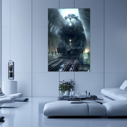 Dystopia Train Poster – SPX 4449 | Awe-Inspiring Wall Art for Sci-Fi & Fantasy Train Enthusiasts | Unique and Exclusive Artwork