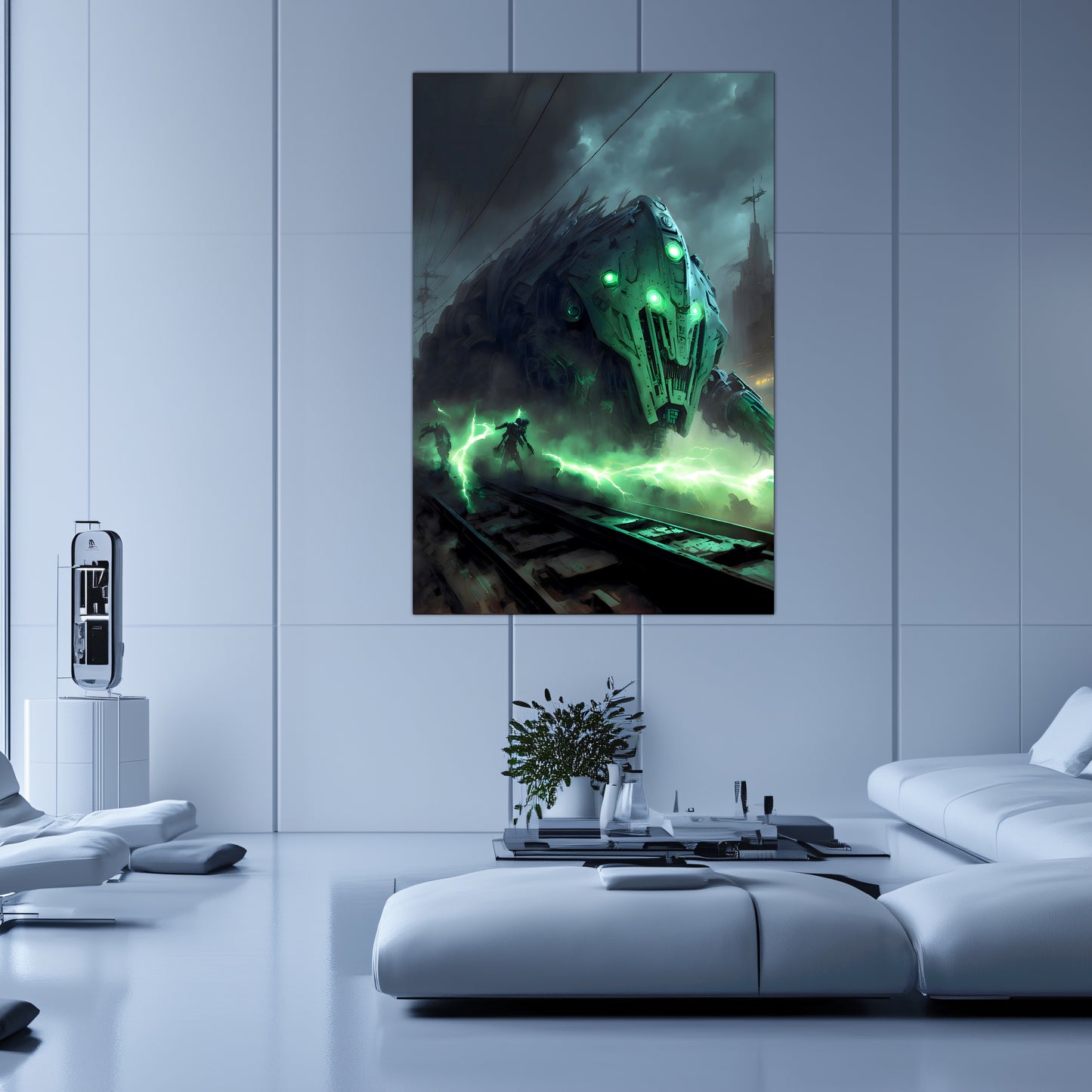 Zombie Train Poster – Darkclad Adjudicator | Awe-Inspiring Wall Art for Sci-Fi & Fantasy Train Enthusiasts | Unique and Exclusive Artwork