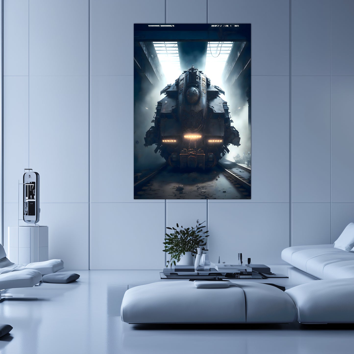 Diesel Train Poster – Aeternum Custos | Awe-Inspiring Wall Art for Sci-Fi & Fantasy Train Enthusiasts | Unique and Exclusive Artwork