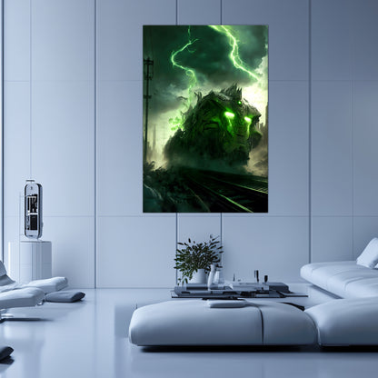 Zombie Train Poster – Wraithstorm Oppressor | Awe-Inspiring Wall Art for Sci-Fi & Fantasy Train Enthusiasts | Unique and Exclusive Artwork