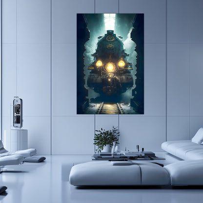 Diesel Train Poster – Tempus Imperator | Awe-Inspiring Wall Art for Sci-Fi & Fantasy Train Enthusiasts | Unique and Exclusive Artwork