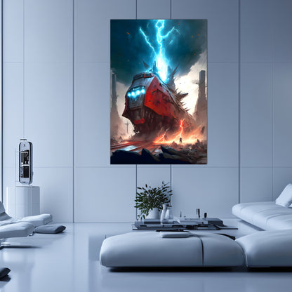 Wasteland Train Poster – Abaddon’s Wrath | Awe-Inspiring Wall Art for Sci-Fi & Fantasy Train Enthusiasts | Unique and Exclusive Artwork