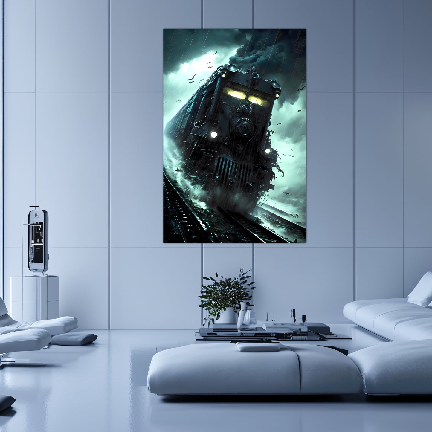 Zombie Train Poster – The Grim Hauler | Awe-Inspiring Wall Art for Sci-Fi & Fantasy Train Enthusiasts | Unique and Exclusive Artwork