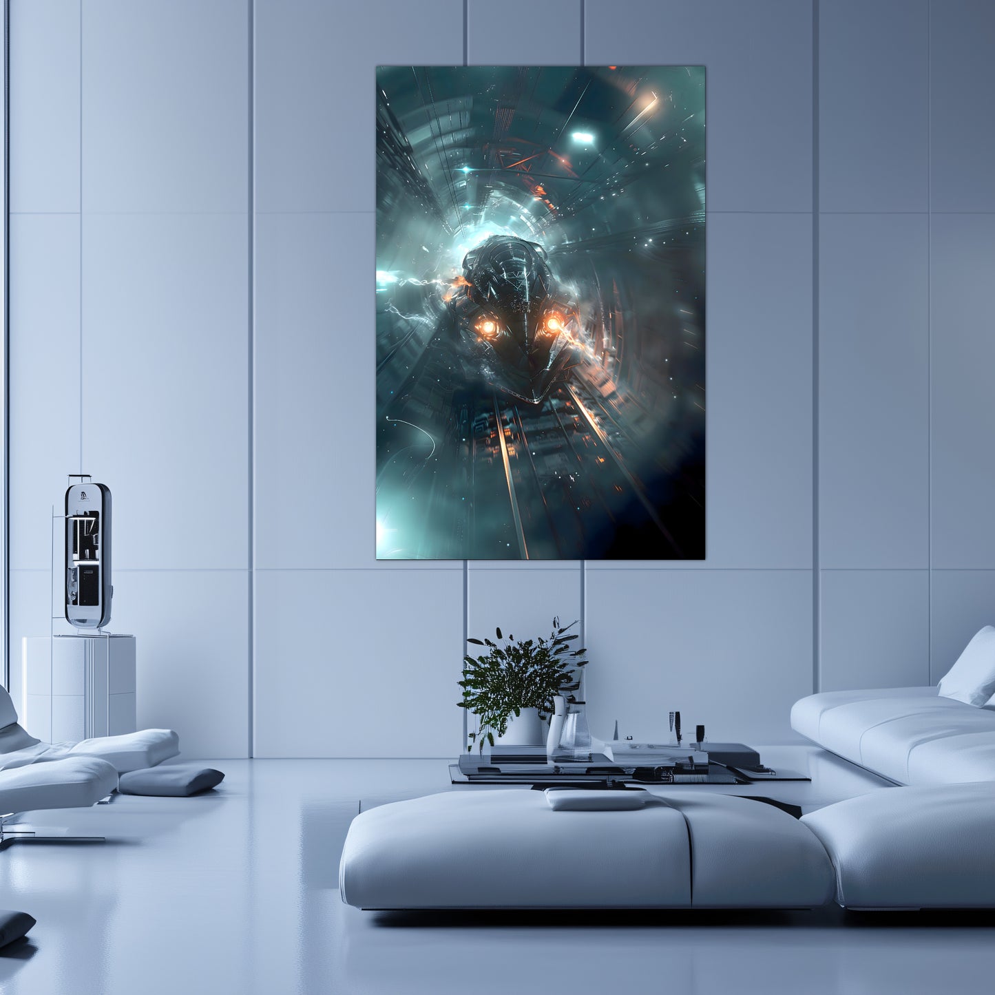 Cyberpunk Train Poster – Nightblade Crusader | Awe-Inspiring Wall Art for Sci-Fi & Fantasy Train Enthusiasts | Unique and Exclusive Artwork