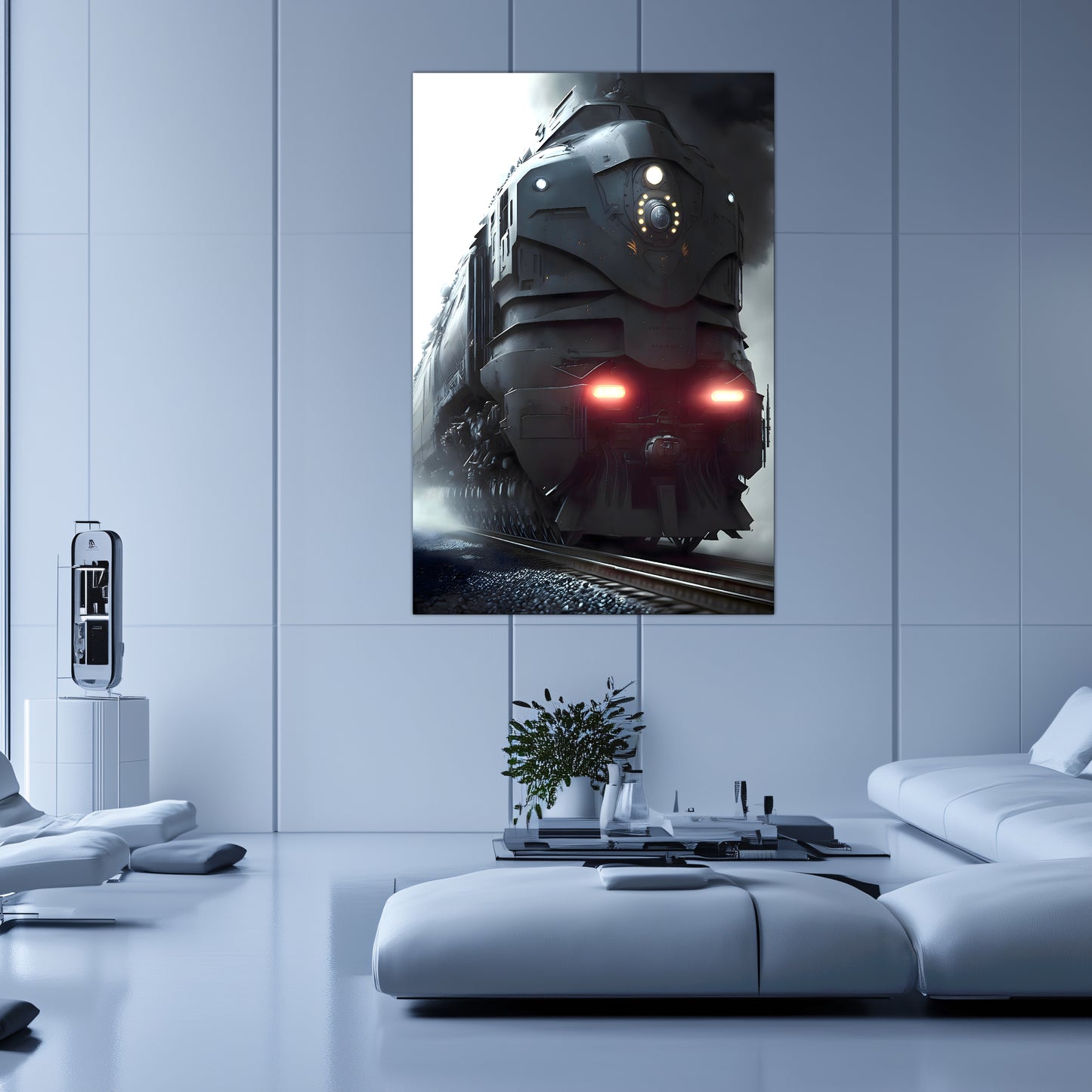 Dystopia Train Poster – Grimbringer Thunderclad | Awe-Inspiring Wall Art for Sci-Fi & Fantasy Train Enthusiasts | Unique and Exclusive Artwork