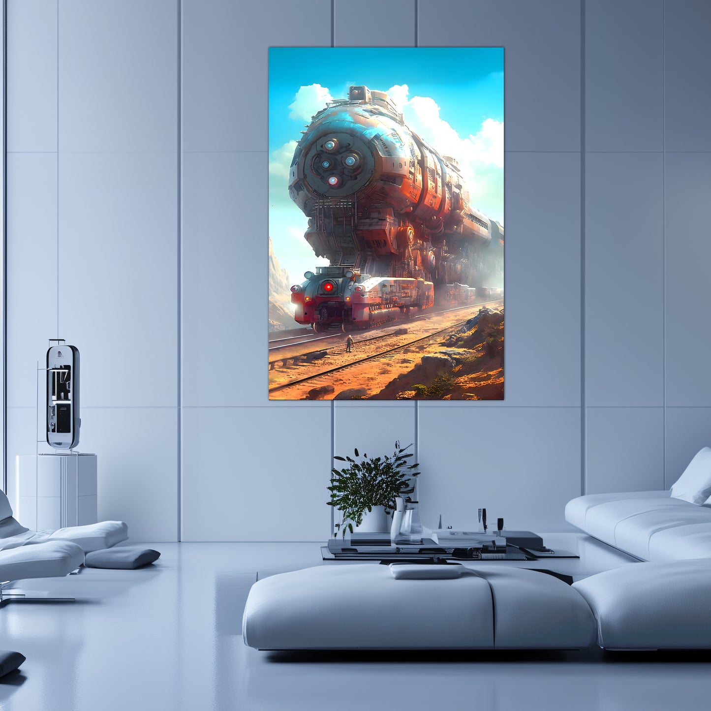 Post-Apocalyptic Train Poster – Arcanum Carrier | Awe-Inspiring Wall Art for Sci-Fi & Fantasy Train Enthusiasts | Unique and Exclusive Artwork