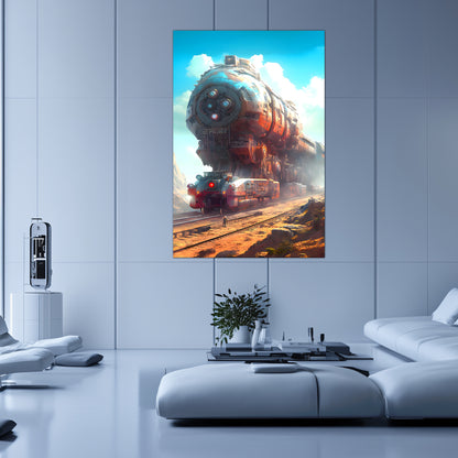 Post-Apocalyptic Train Poster – Arcanum Carrier | Awe-Inspiring Wall Art for Sci-Fi & Fantasy Train Enthusiasts | Unique and Exclusive Artwork