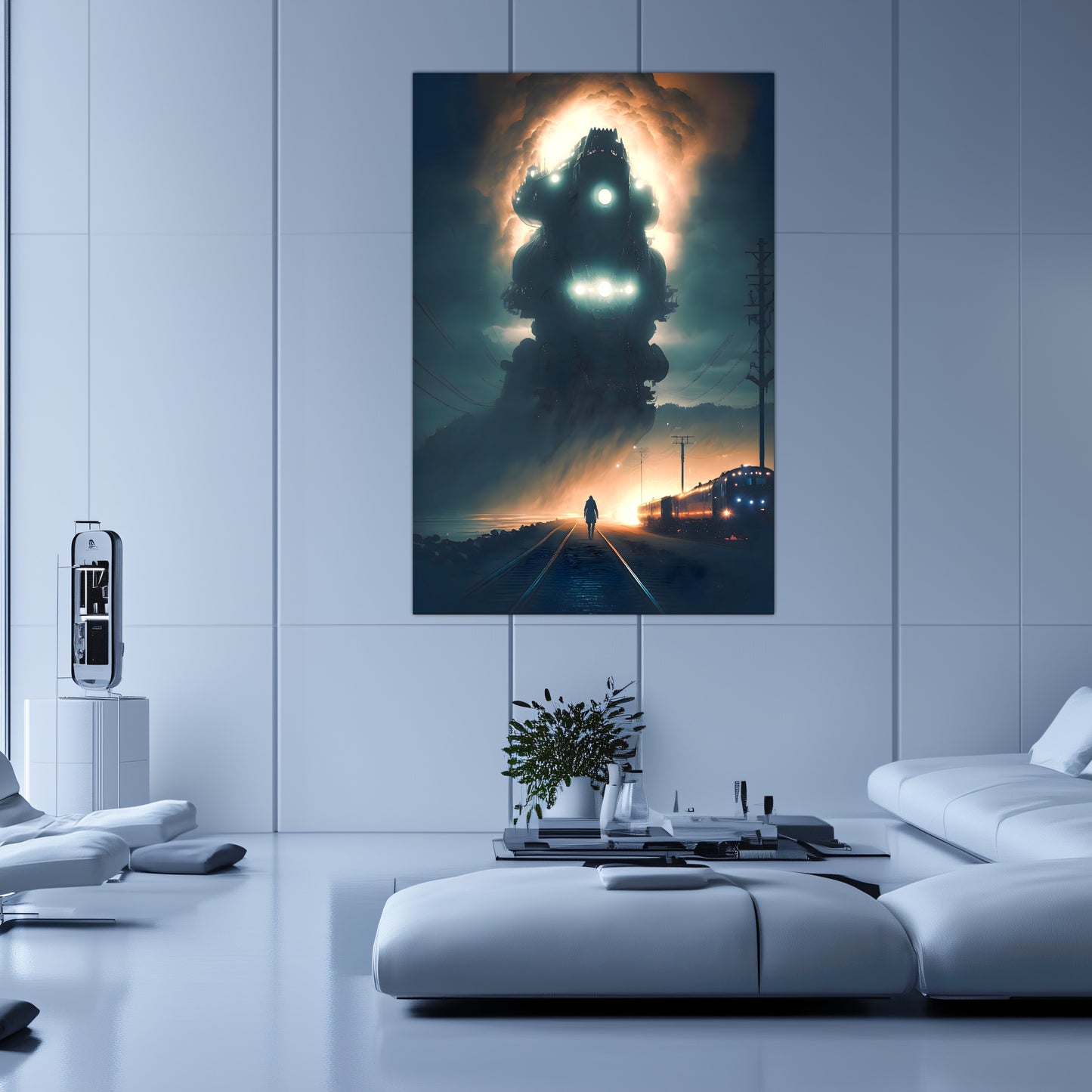 Post-Apocalyptic Train Poster – The Unyielding Monolith | Awe-Inspiring Wall Art for Sci-Fi & Fantasy Train Enthusiasts | Unique and Exclusive Artwork