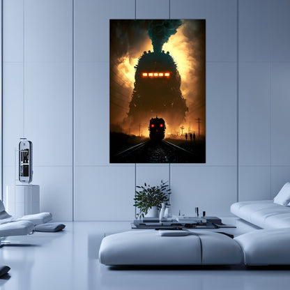 Post-Apocalyptic Train Poster – The Endbringer | Awe-Inspiring Wall Art for Sci-Fi & Fantasy Train Enthusiasts | Unique and Exclusive Artwork