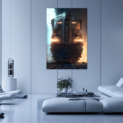 Diesel Train Poster – Warhound Mk IV | Awe-Inspiring Wall Art for Sci-Fi & Fantasy Train Enthusiasts | Unique and Exclusive Artwork
