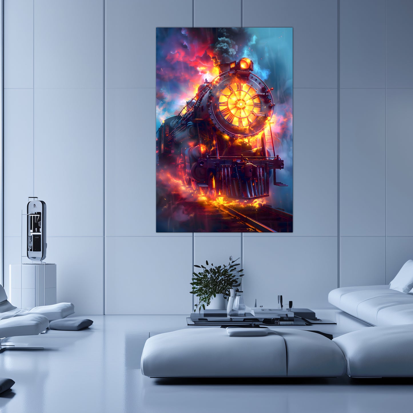 Steampunk Train Poster – Eternal Engine | Awe-Inspiring Wall Art for Sci-Fi & Fantasy Train Enthusiasts | Unique and Exclusive Artwork