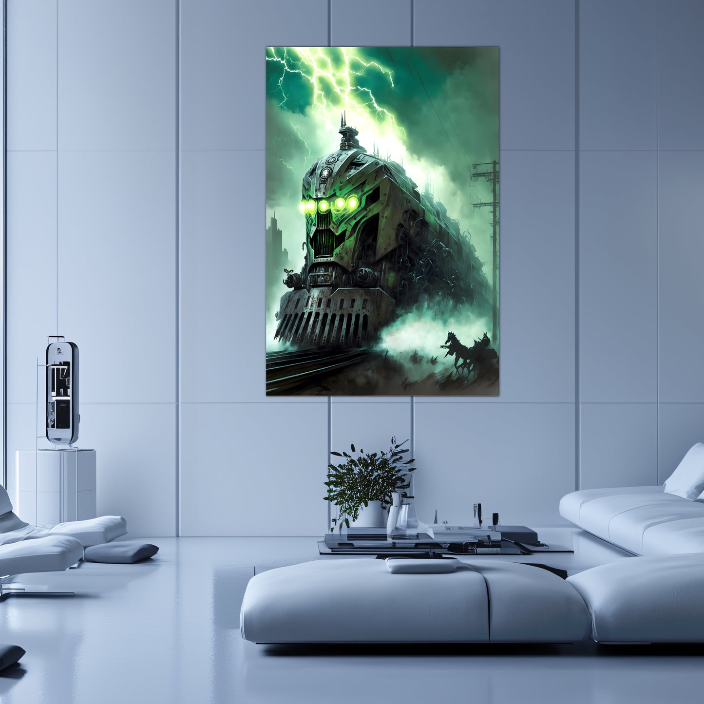 Zombie Train Poster – Hellforge Executor | Awe-Inspiring Wall Art for Sci-Fi & Fantasy Train Enthusiasts | Unique and Exclusive Artwork