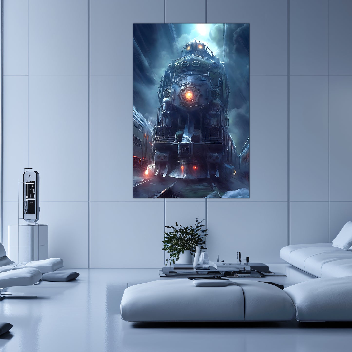 Post-Apocalyptic Train Poster – Winterborn Thunderheart | Awe-Inspiring Wall Art for Sci-Fi & Fantasy Train Enthusiasts | Unique and Exclusive Artwork