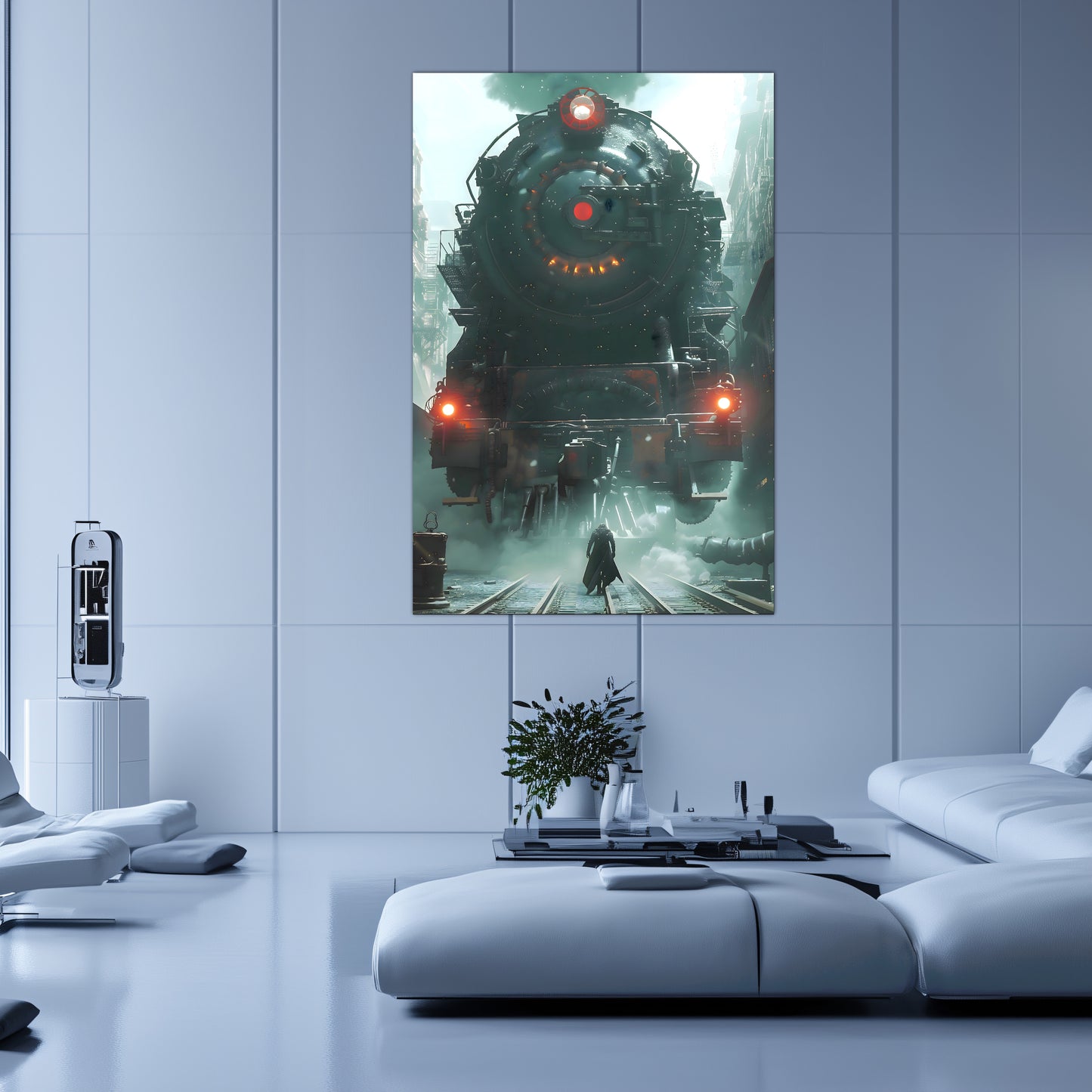 Dystopia Train Poster – Iron Predator | Awe-Inspiring Wall Art for Sci-Fi & Fantasy Train Enthusiasts | Unique and Exclusive Artwork