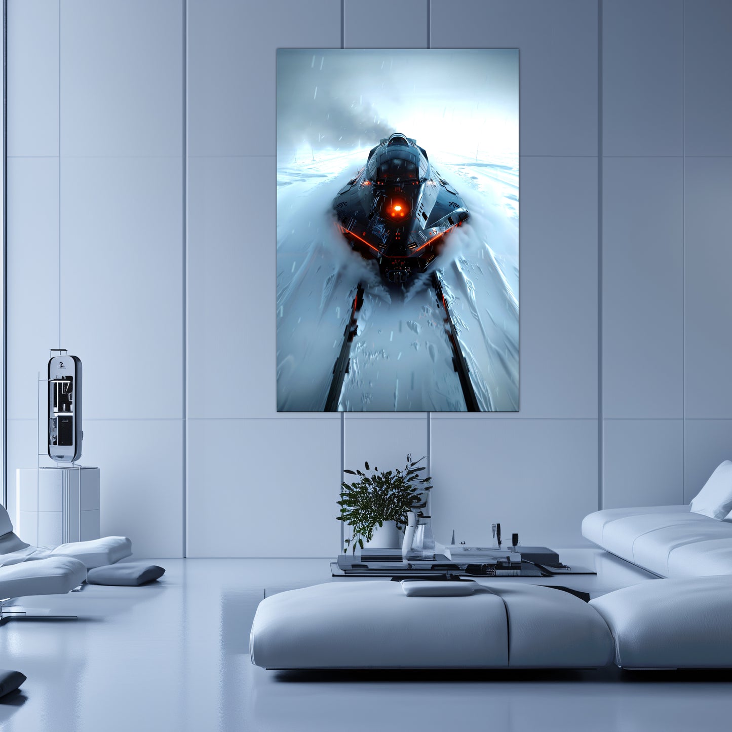 Cyberpunk Train Poster – The Demon's Dagger | Awe-Inspiring Wall Art for Sci-Fi & Fantasy Train Enthusiasts | Unique and Exclusive Artwork