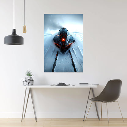 Cyberpunk Train Poster – The Demon's Dagger | Awe-Inspiring Wall Art for Sci-Fi & Fantasy Train Enthusiasts | Unique and Exclusive Artwork