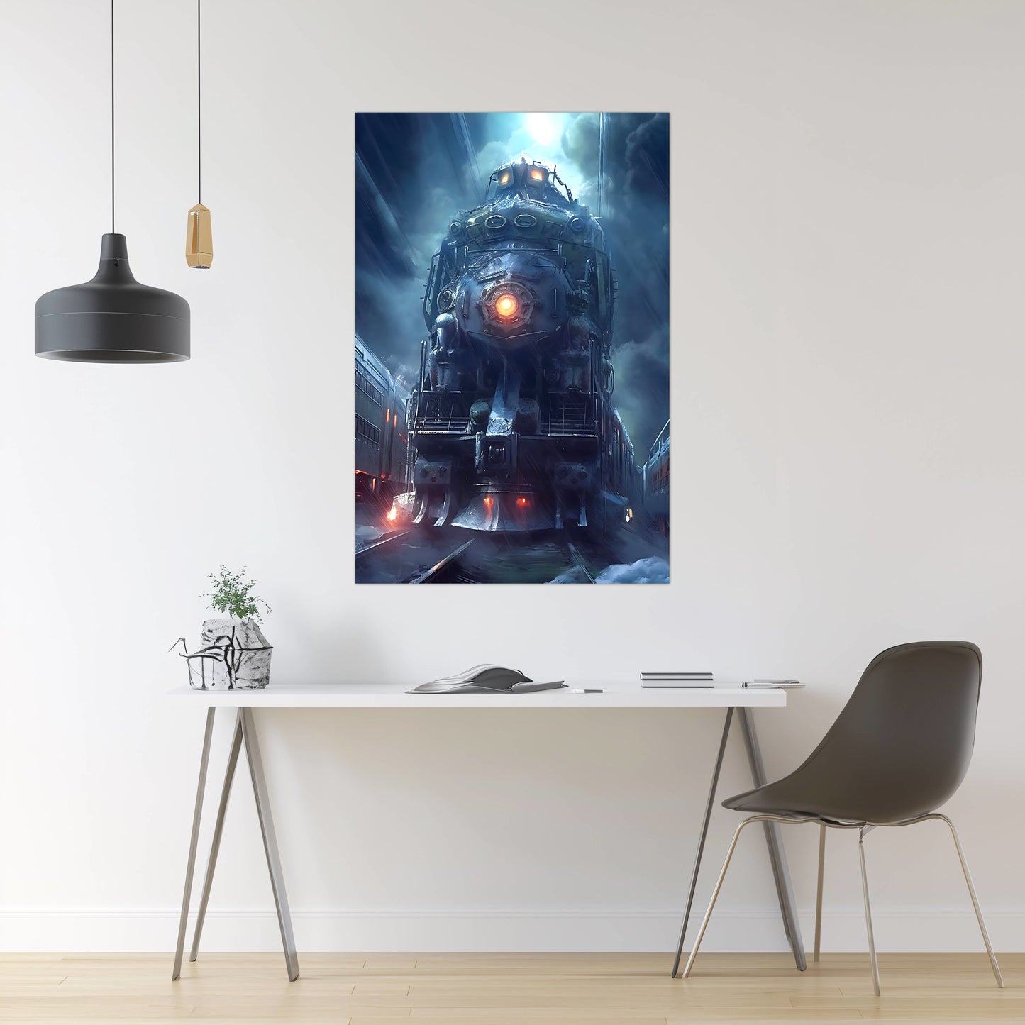 Post-Apocalyptic Train Poster – Winterborn Thunderheart | Awe-Inspiring Wall Art for Sci-Fi & Fantasy Train Enthusiasts | Unique and Exclusive Artwork