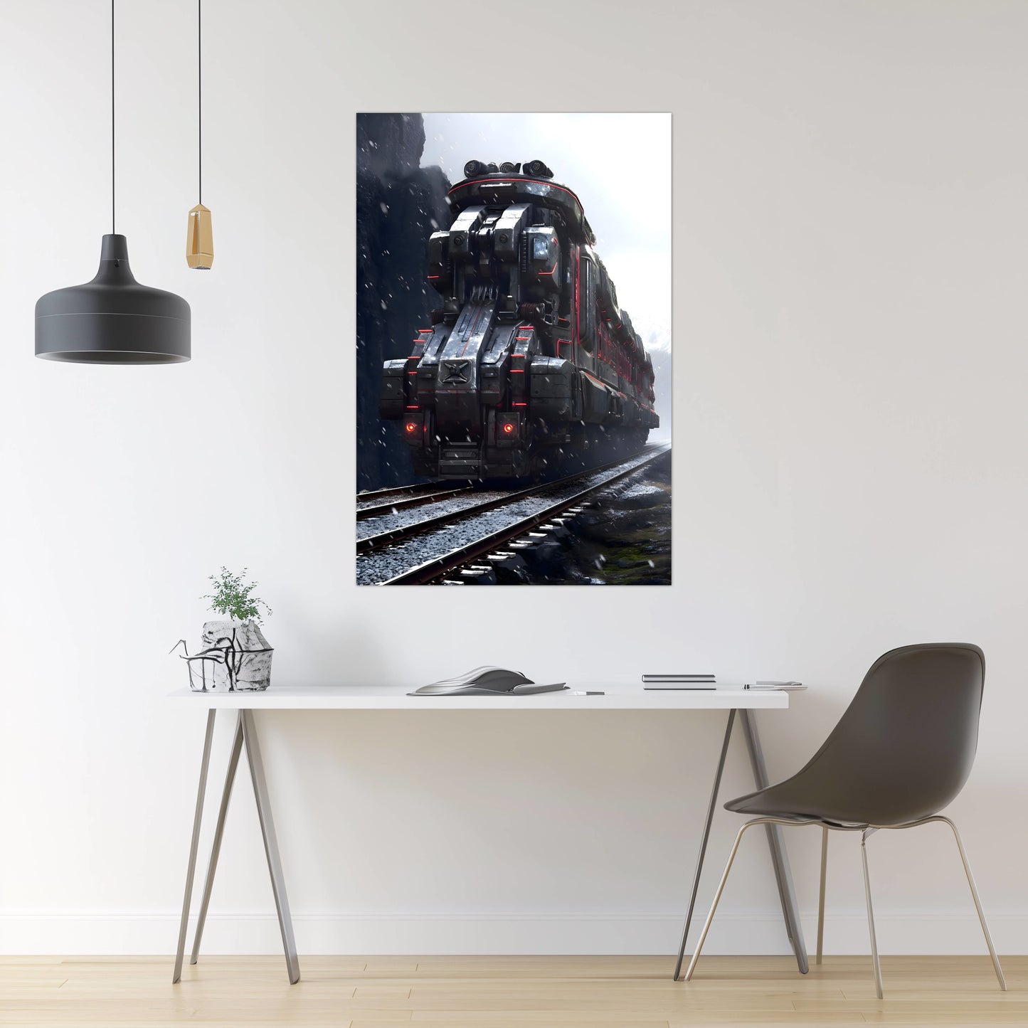 Dystopia Train Poster – Ironridge Bastion | Awe-Inspiring Wall Art for Sci-Fi & Fantasy Train Enthusiasts | Unique and Exclusive Artwork