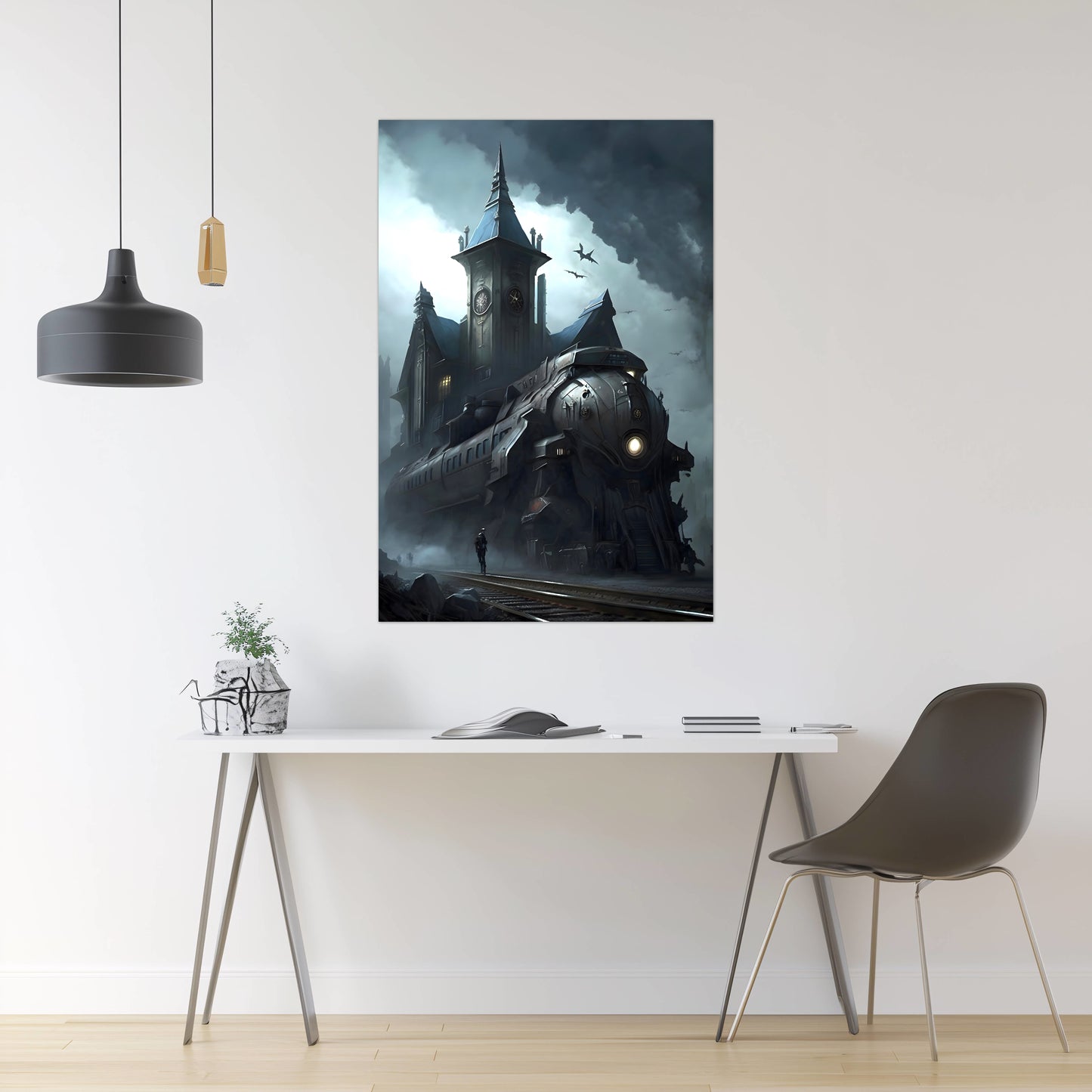 Fantasy Train Poster – Darkmist Phantom | Awe-Inspiring Wall Art for Sci-Fi & Fantasy Train Enthusiasts | Unique and Exclusive Artwork