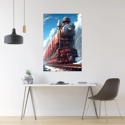 Post-Apocalyptic Train Poster – Colonial Colossus | Awe-Inspiring Wall Art for Sci-Fi & Fantasy Train Enthusiasts | Unique and Exclusive Artwork