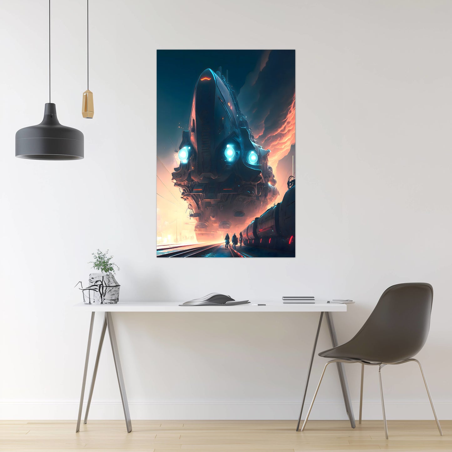 Cyberpunk Train Poster – Hyperion Elysian Metrocore | Awe-Inspiring Wall Art for Sci-Fi & Fantasy Train Enthusiasts | Unique and Exclusive Artwork