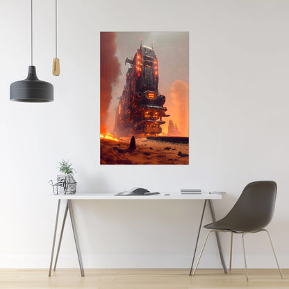 Wasteland Train Poster – Last Nomad | Awe-Inspiring Wall Art for Sci-Fi & Fantasy Train Enthusiasts | Unique and Exclusive Artwork
