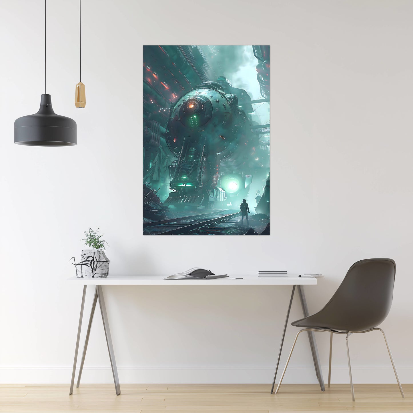 Cyberpunk Train Poster – Epitome One | Awe-Inspiring Wall Art for Sci-Fi & Fantasy Train Enthusiasts | Unique and Exclusive Artwork